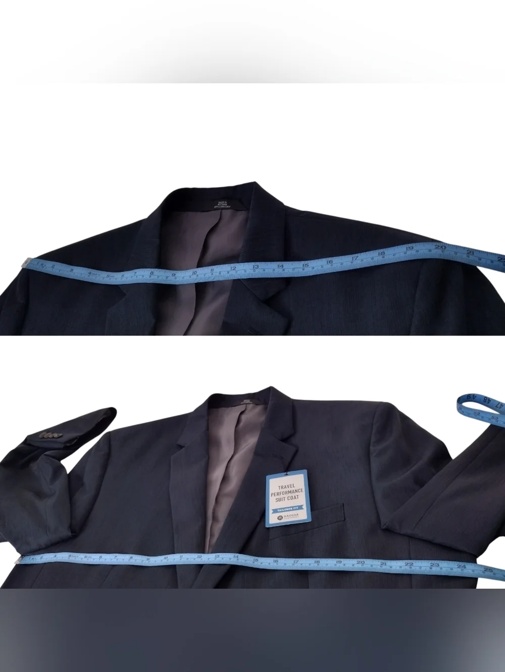 NWT Haggar Navy Blue Men's Business Travel Performance Sport Coats Blazer Sz 48L